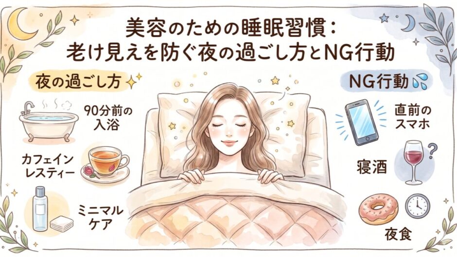 美容のための睡眠習慣：老け見えを防ぐ夜の過ごし方とNG行動